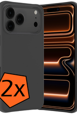 Nomfy Nomfy iPhone 17 Pro Max Hoesje Siliconen - Zwart - 2 PACK