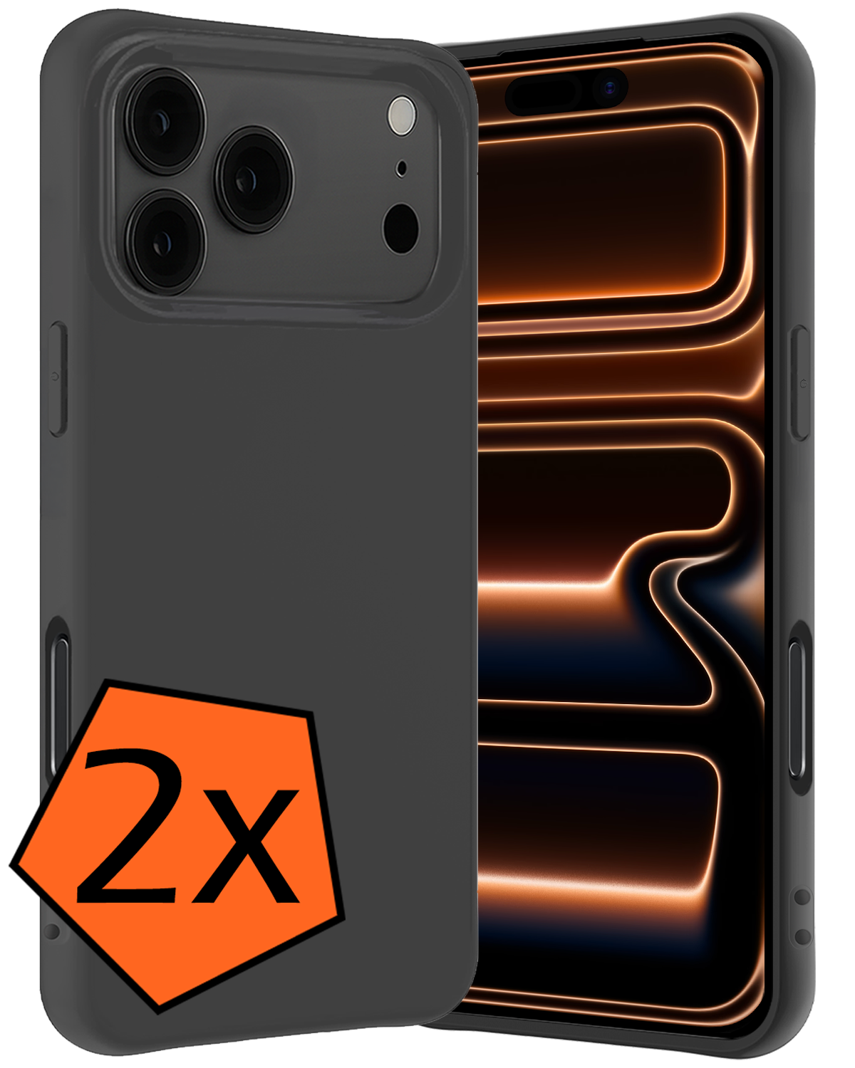 Nomfy Nomfy iPhone 17 Pro Max Hoesje Siliconen - Zwart - 2 PACK