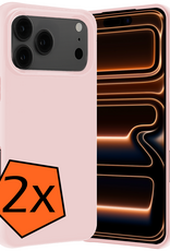 Nomfy Nomfy iPhone 17 Pro Max Hoesje Siliconen - Lichtroze - 2 PACK