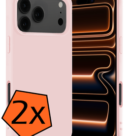 Nomfy Nomfy iPhone 17 Pro Max Hoesje Siliconen - Lichtroze - 2 PACK