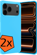 Nomfy Nomfy iPhone 17 Pro Max Hoesje Siliconen - Lichtblauw - 2 PACK