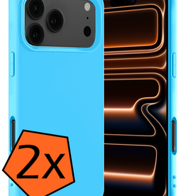 Nomfy Nomfy iPhone 17 Pro Max Hoesje Siliconen - Lichtblauw - 2 PACK