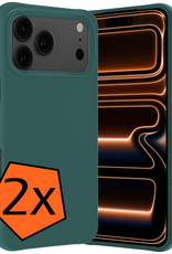 Nomfy Nomfy iPhone 17 Pro Max Hoesje Siliconen - Donkergroen - 2 PACK