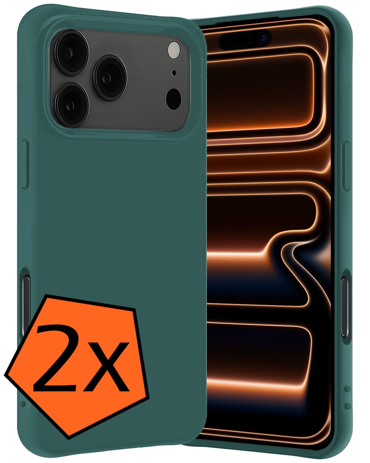 Nomfy Nomfy iPhone 17 Pro Max Hoesje Siliconen - Donkergroen - 2 PACK