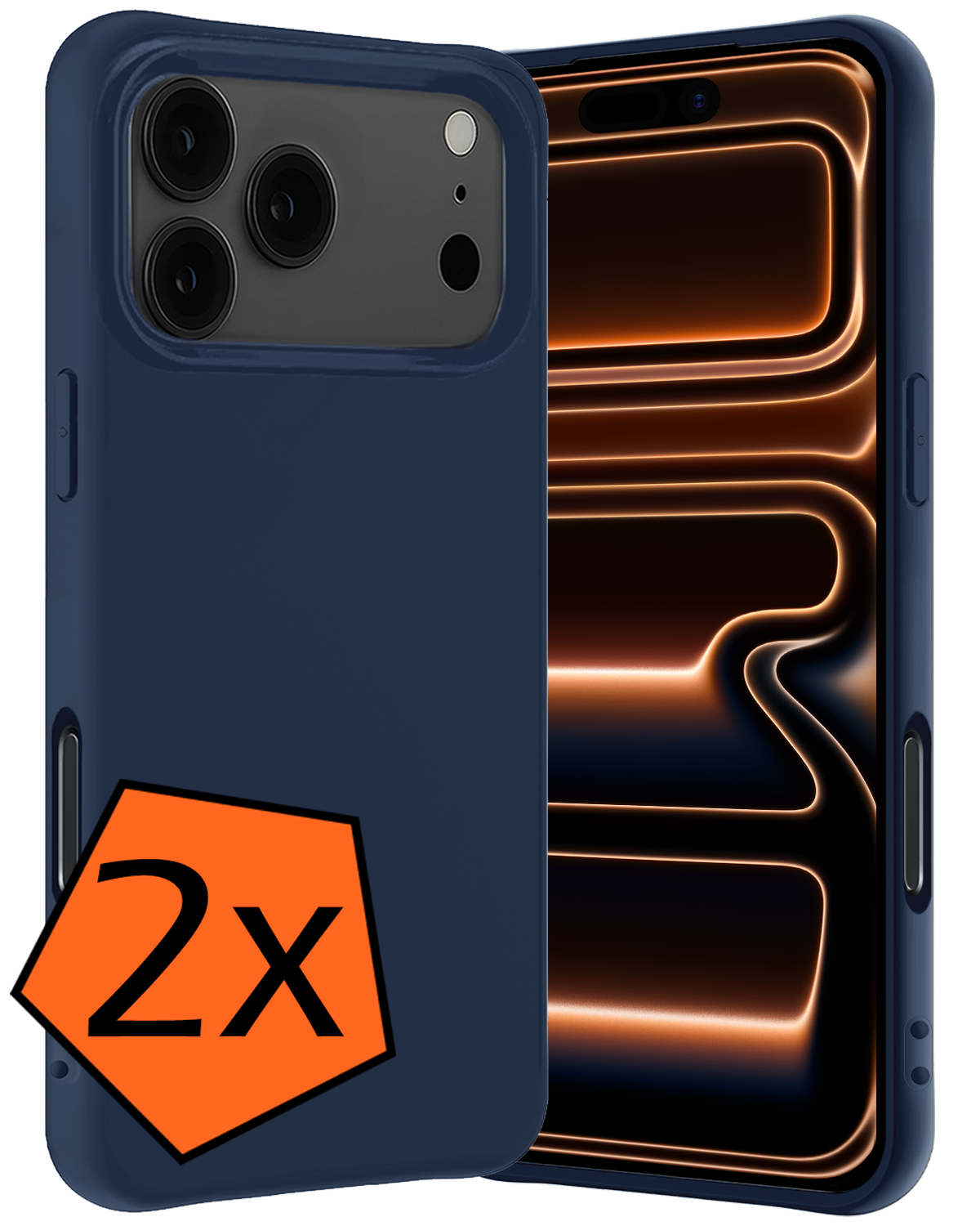 Nomfy Nomfy iPhone 17 Pro Max Hoesje Siliconen - Donkerblauw - 2 PACK