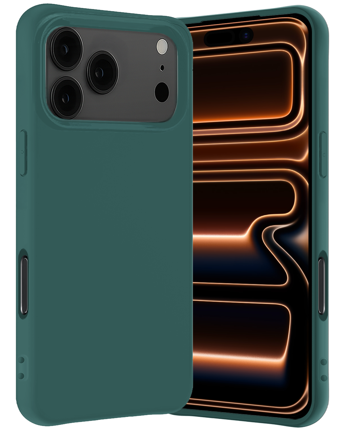 Nomfy Nomfy iPhone 17 Pro Max Hoesje Siliconen - Donkergroen