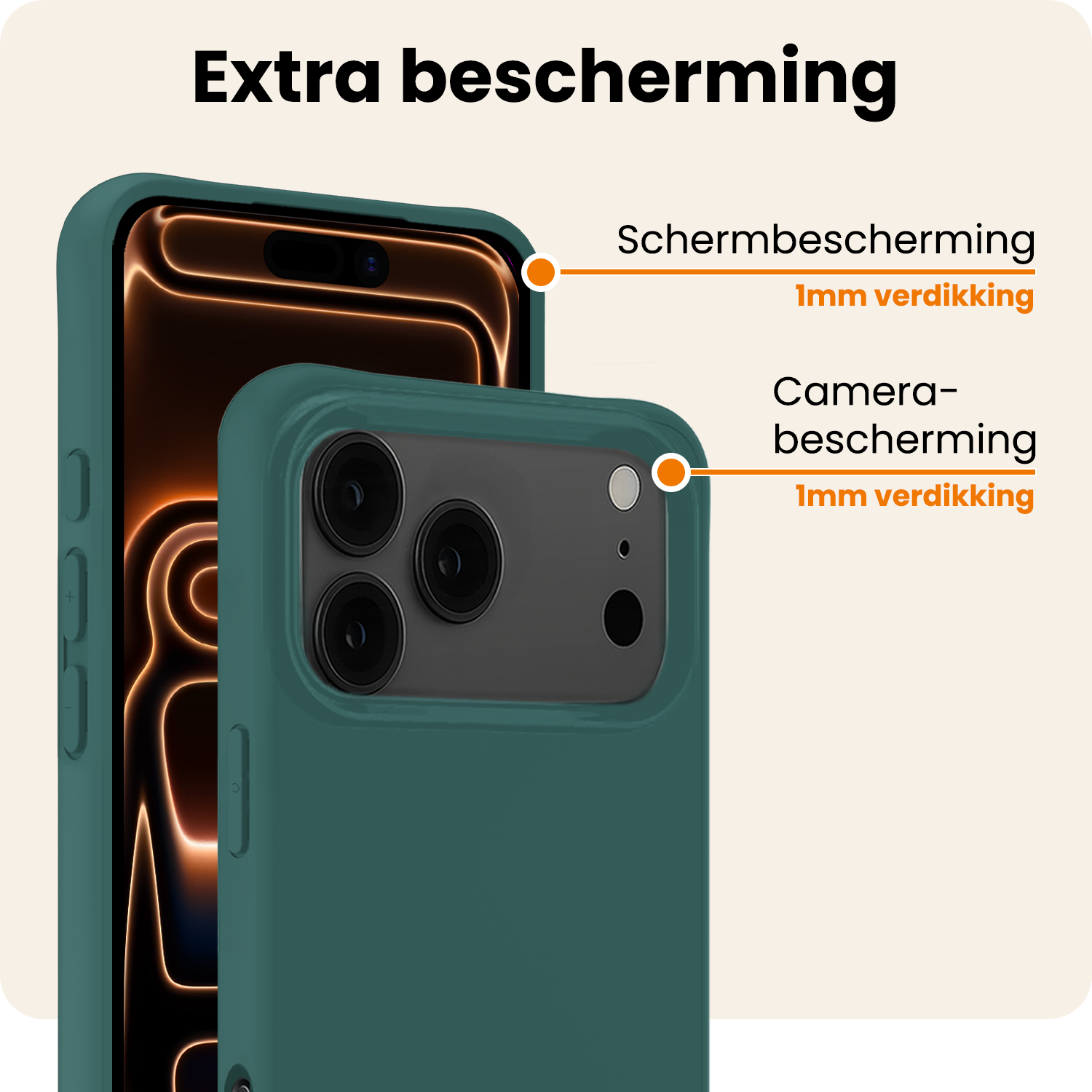 Nomfy Nomfy iPhone 17 Pro Max Hoesje Siliconen - Donkergroen