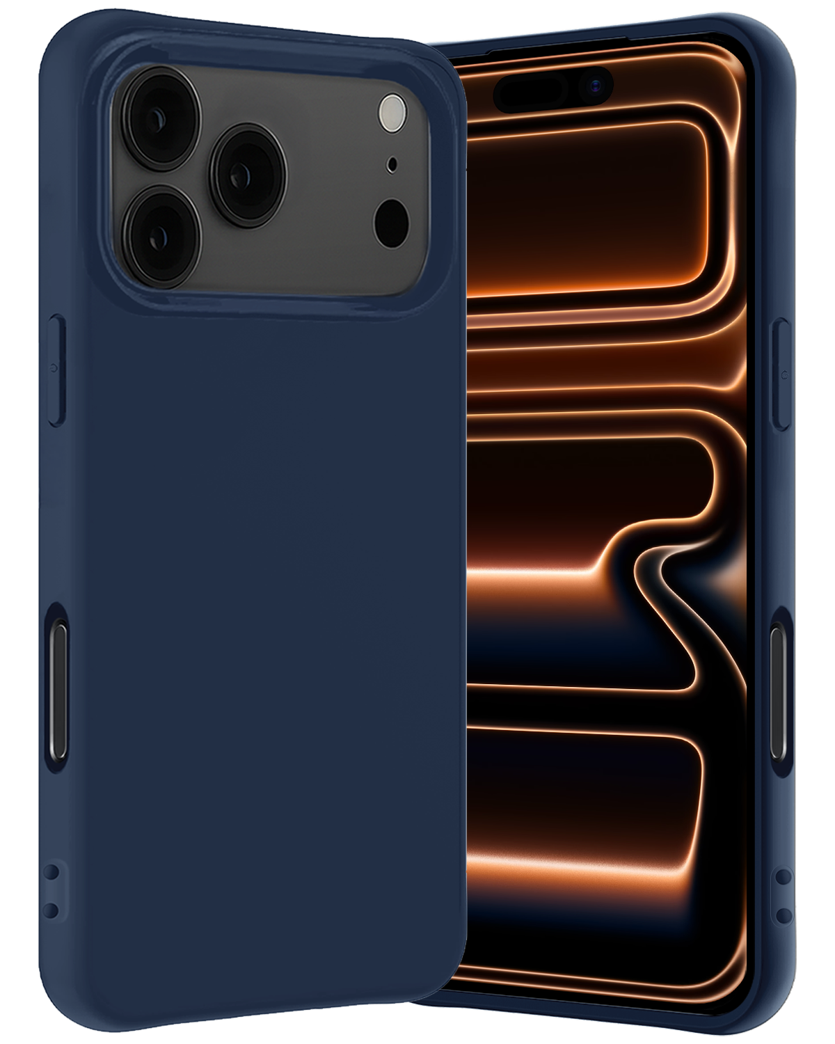 Nomfy Nomfy iPhone 17 Pro Max Hoesje Siliconen - Donkerblauw