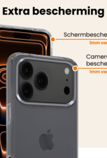 Nomfy Nomfy iPhone 17 Pro Hoesje Siliconen Met Screenprotector Met Dichte Notch - Transparant
