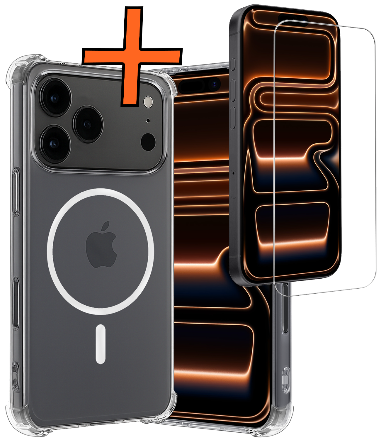 Nomfy Nomfy iPhone 17 Pro Max Magsafe Hoesje Transparant Met Screenprotector