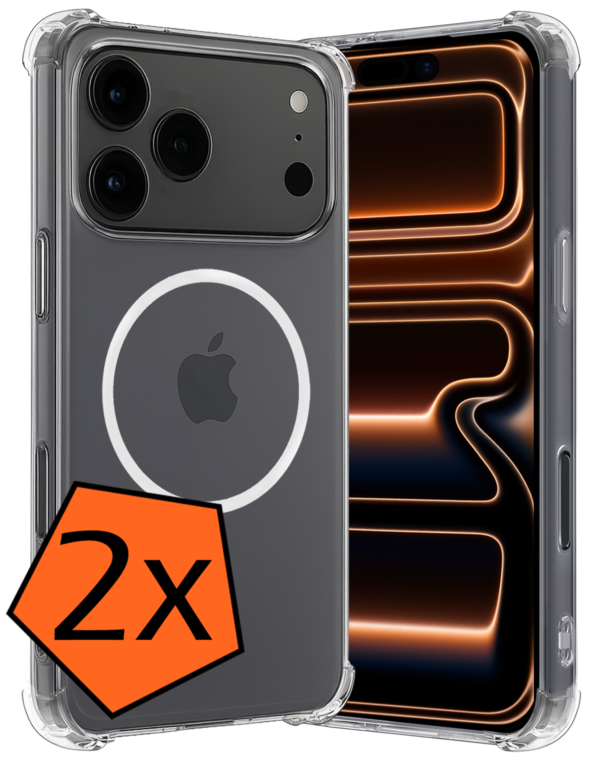 Nomfy Nomfy iPhone 17 Pro Max Magsafe Hoesje - Transparant - 2 PACK