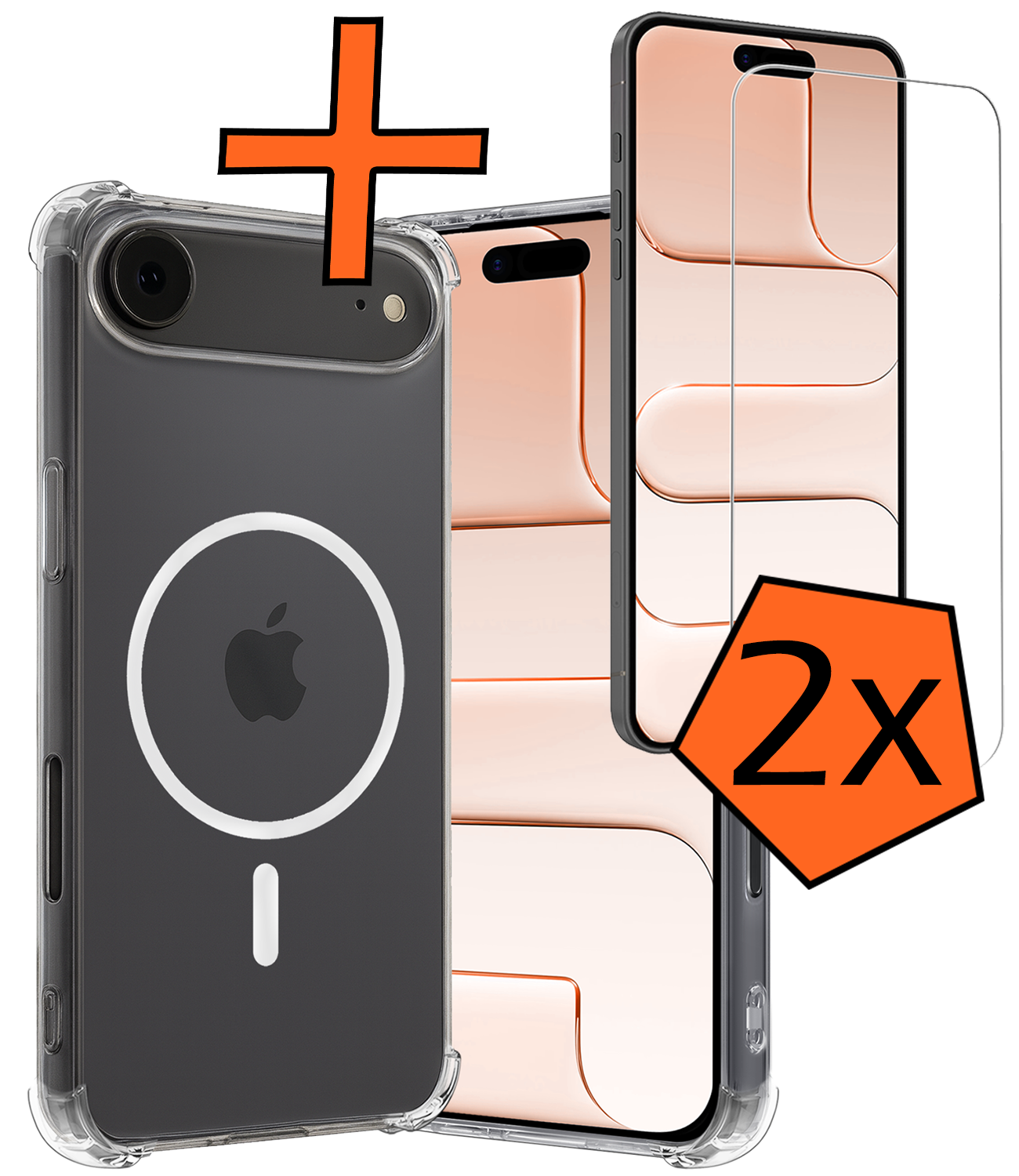 Nomfy Nomfy iPhone Air Magsafe Hoesje Transparant Met 2x Screenprotector