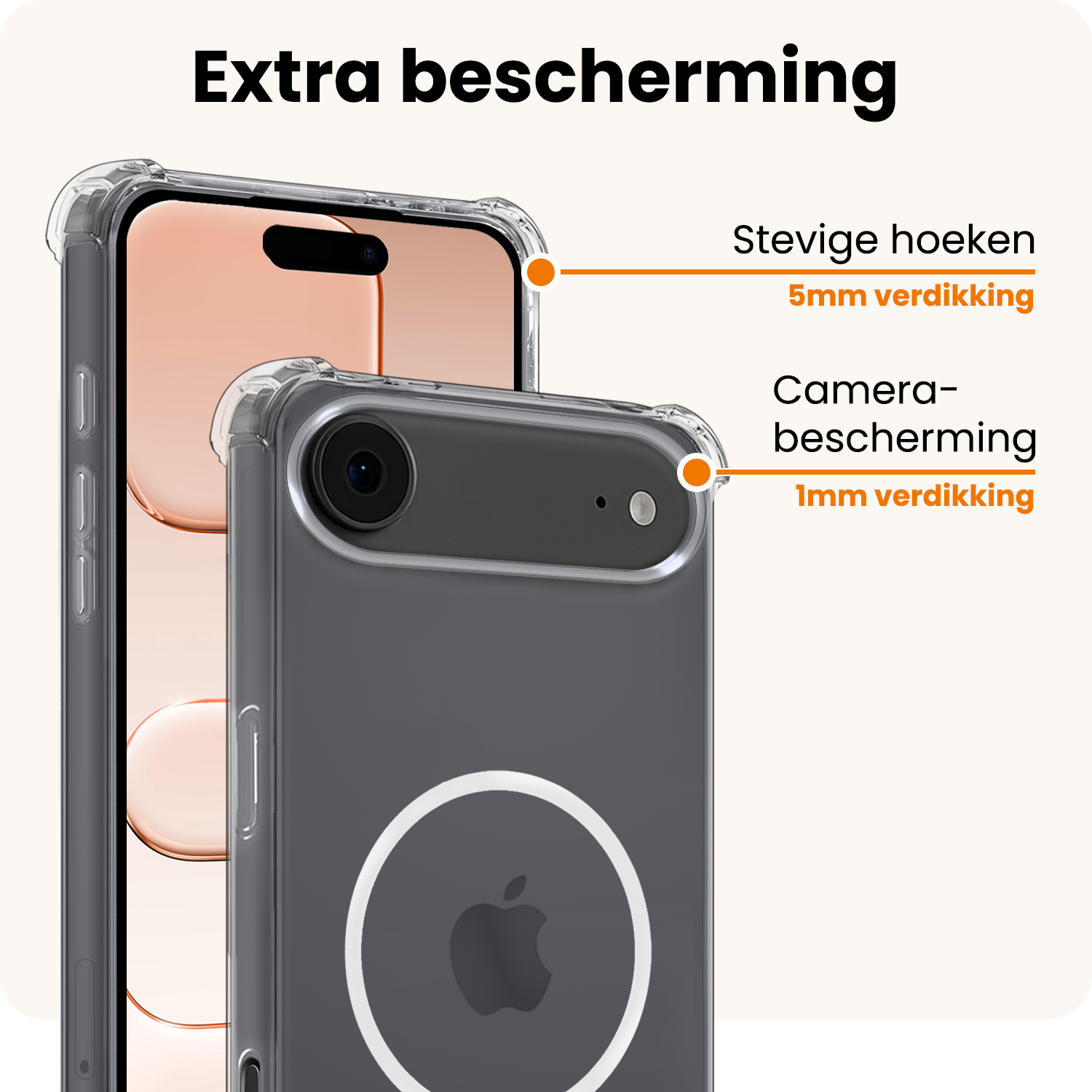 Nomfy Nomfy iPhone Air Magsafe Hoesje Transparant Met Screenprotector