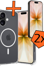 Nomfy Nomfy iPhone 17 Magsafe Hoesje Transparant Met 2x Screenprotector