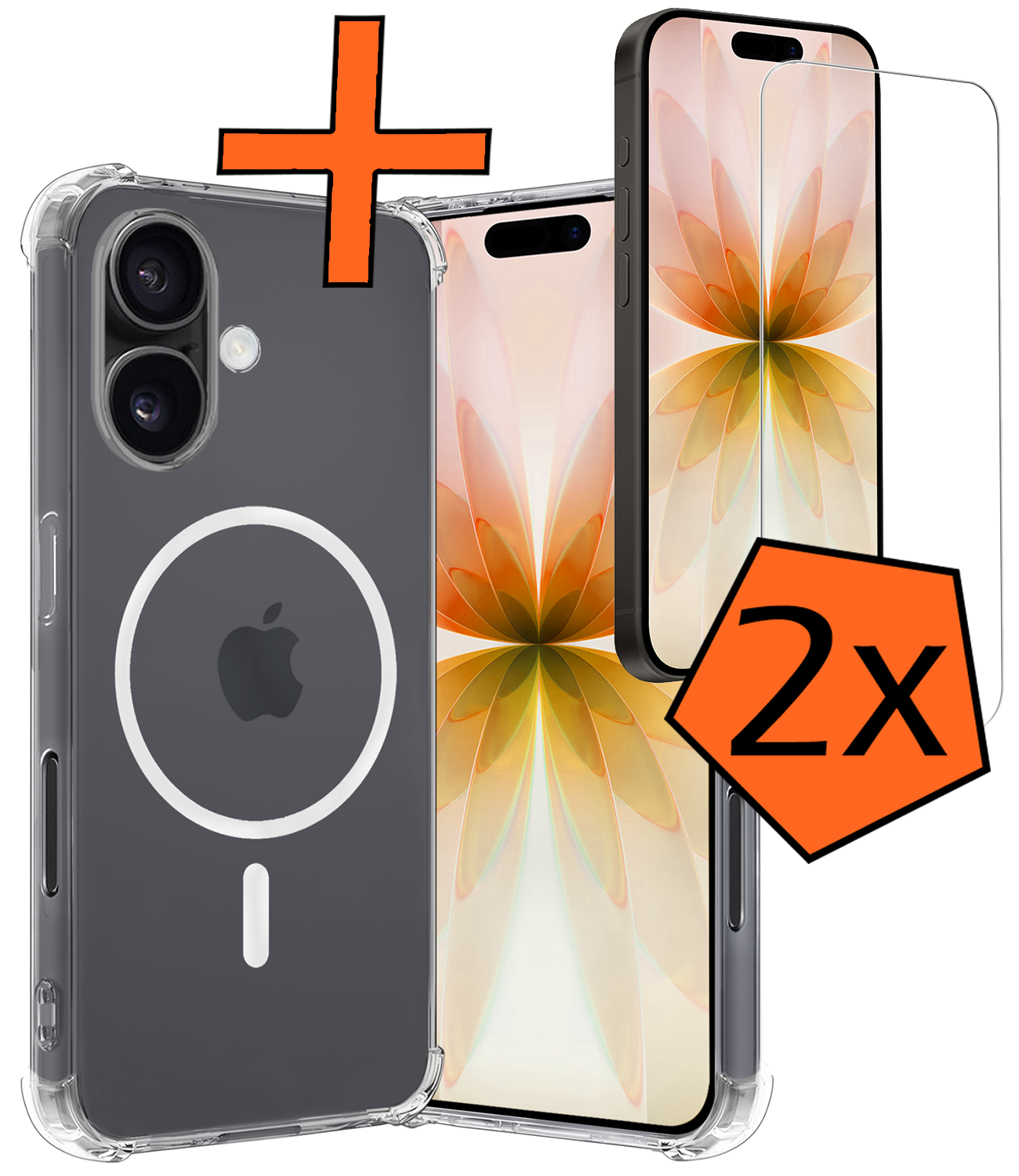 Nomfy Nomfy iPhone 17 Magsafe Hoesje Transparant Met 2x Screenprotector