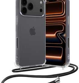 Nomfy Nomfy iPhone 17 Pro Hoesje Transparant Shockproof Met Zwart Koord