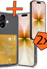 Nomfy Nomfy iPhone 17 Hoesje Pashouder Met 2x Screenprotector