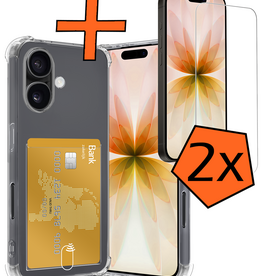 Nomfy Nomfy iPhone 17 Hoesje Pashouder Met 2x Screenprotector