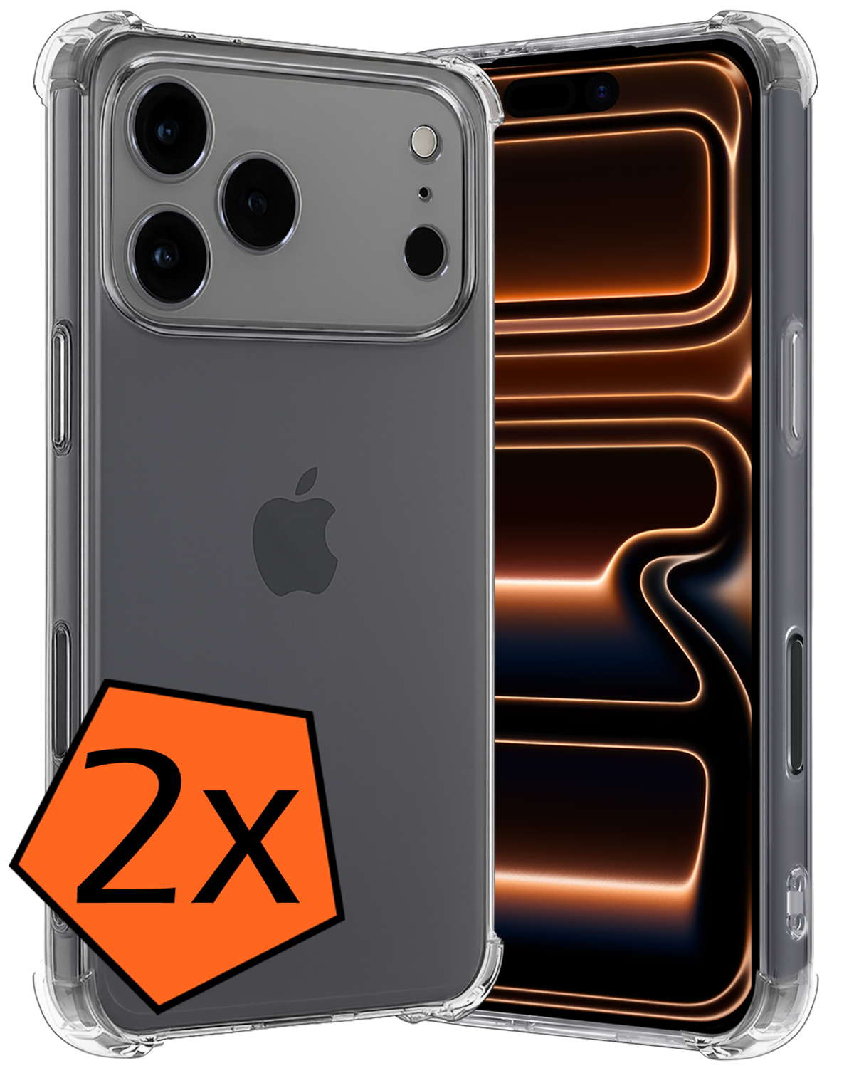 Nomfy Nomfy iPhone 17 Pro Max Hoesje Shockproof - Transparant - 2 PACK