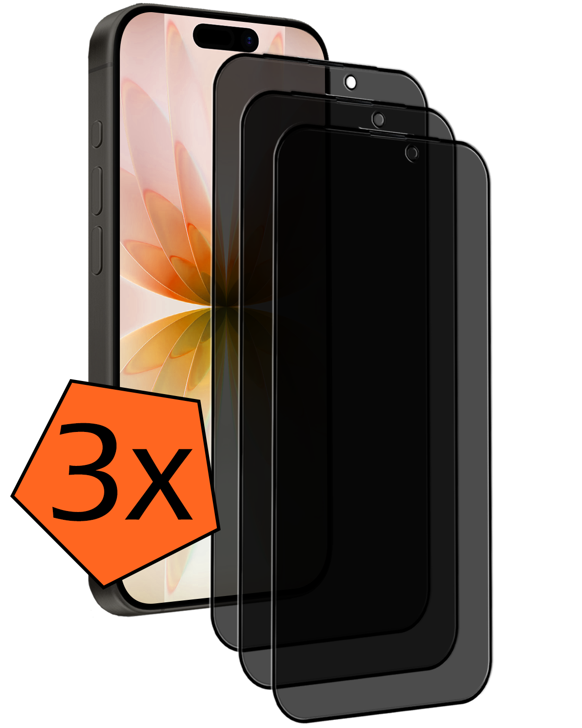 Nomfy Nomfy iPhone 17 Screenprotector Glas Privacy - 3 PACK