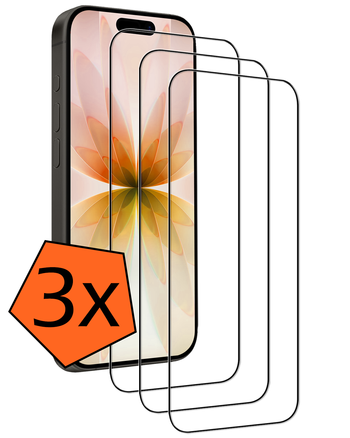 Nomfy Nomfy iPhone 17 Screenprotector Glas Full Cover 2D - 3 PACK