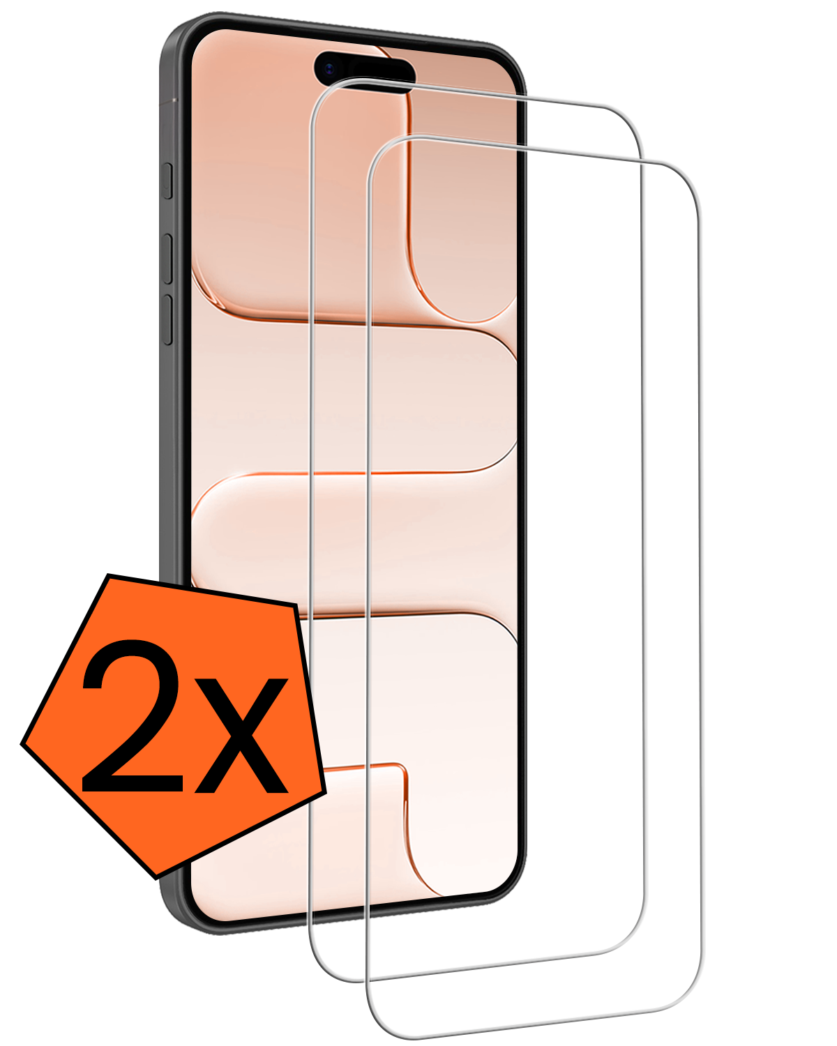 Nomfy Nomfy iPhone Air Screenprotector Glas Met Dichte Notch - 2 PACK