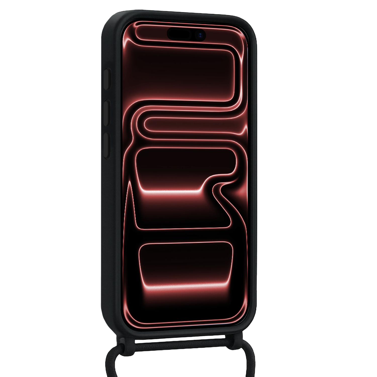 NoXx NoXx iPhone 17 Pro Max Hoesje Pashouder met Koord Met Screenprotector - Zwart