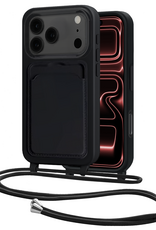 NoXx NoXx iPhone 17 Pro Max Hoesje Pashouder met Koord - Zwart