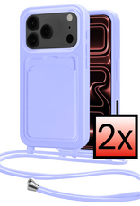 NoXx NoXx iPhone 17 Pro Max Hoesje Pashouder met Koord - Lila - 2 PACK