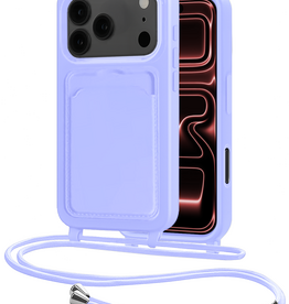 NoXx NoXx iPhone 17 Pro Max Hoesje Pashouder met Koord - Lila