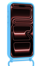 NoXx NoXx iPhone 17 Pro Max Hoesje Pashouder met Koord Met 2x Screenprotector - Lichtblauw