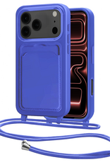 NoXx NoXx iPhone 17 Pro Max Hoesje Pashouder met Koord - Fel Blauw