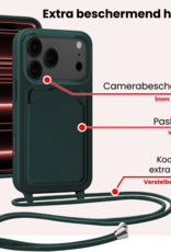 NoXx NoXx iPhone 17 Pro Max Hoesje Pashouder met Koord - Donkergroen - 2 PACK