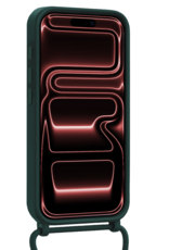 NoXx NoXx iPhone 17 Pro Max Hoesje Pashouder met Koord - Donkergroen