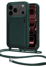 NoXx NoXx iPhone 17 Pro Max Hoesje Pashouder met Koord - Donkergroen