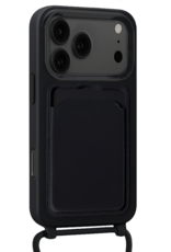 NoXx NoXx iPhone 17 Pro Hoesje Pashouder met Koord Met Screenprotector - Zwart