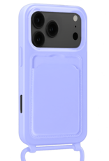 NoXx NoXx iPhone 17 Pro Hoesje Pashouder met Koord - Lila