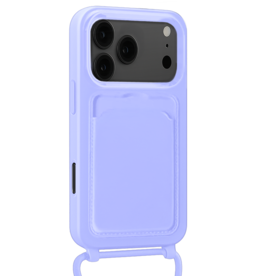 NoXx NoXx iPhone 17 Pro Hoesje Pashouder met Koord - Lila