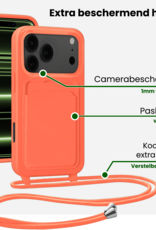 BASEY. BASEY. iPhone 17 Pro Max Hoesje Pashouder met Koord - Papaya