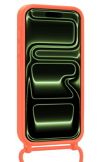 BASEY. BASEY. iPhone 17 Pro Max Hoesje Pashouder met Koord Met Screenprotector - Papaya