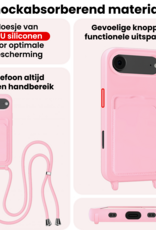 NoXx NoXx iPhone Air Hoesje Pashouder met Koord - Lichtroze - 2 PACK