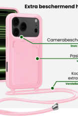 BASEY. BASEY. iPhone 17 Pro Max Hoesje Pashouder met Koord - Lichtroze - 2 PACK