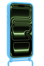 BASEY. BASEY. iPhone 17 Pro Max Hoesje Pashouder met Koord Met 2x Screenprotector - Lichtblauw