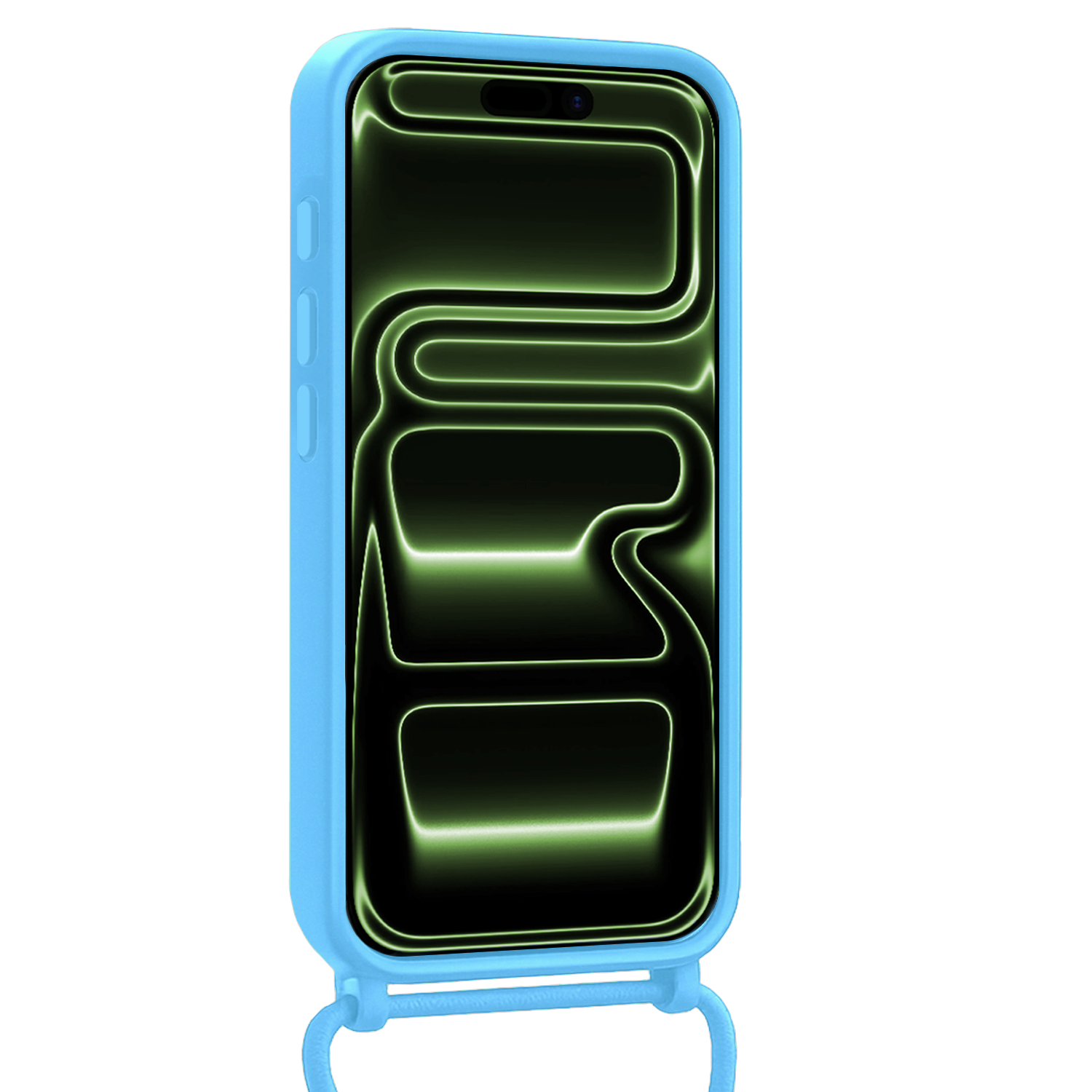 BASEY. BASEY. iPhone 17 Pro Max Hoesje Pashouder met Koord Met 2x Screenprotector - Lichtblauw