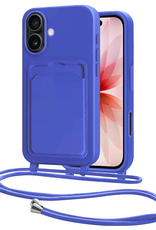 NoXx NoXx iPhone 17 Hoesje Pashouder met Koord - Fel Blauw