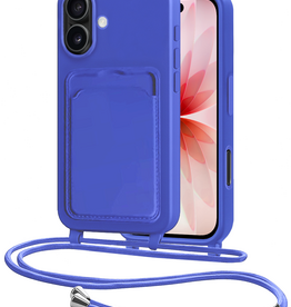 NoXx NoXx iPhone 17 Hoesje Pashouder met Koord - Fel Blauw