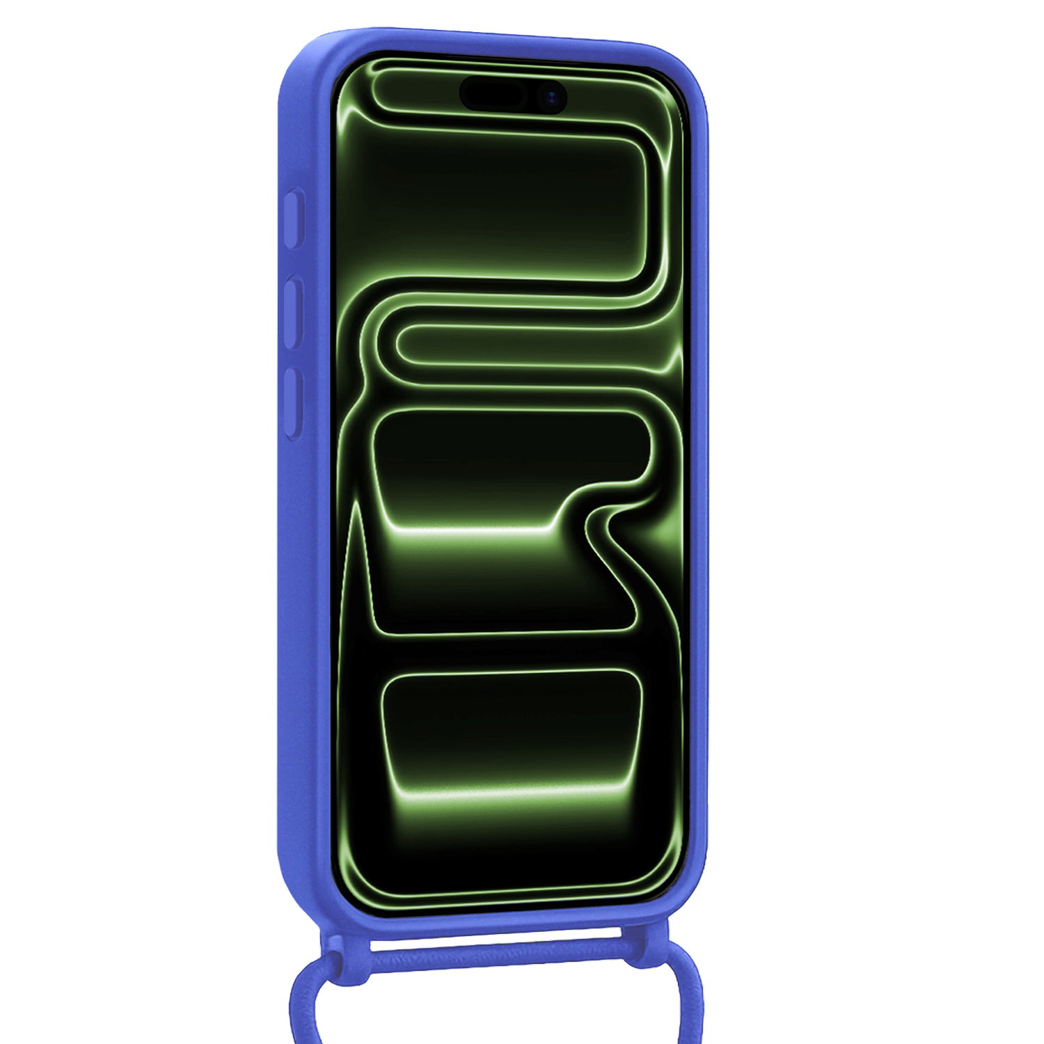 BASEY. BASEY. iPhone 17 Pro Max Hoesje Pashouder met Koord Met 2x Screenprotector - Fel Blauw