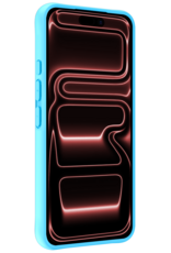 NoXx NoXx iPhone 17 Pro Max Hoesje Siliconen Met 2x Screenprotector Met Dichte Notch - Lichtblauw