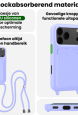 BASEY. BASEY. iPhone 17 Pro Hoesje Pashouder met Koord Met Screenprotector - Lila
