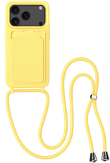 BASEY. BASEY. iPhone 17 Pro Hoesje Pashouder met Koord - Geel